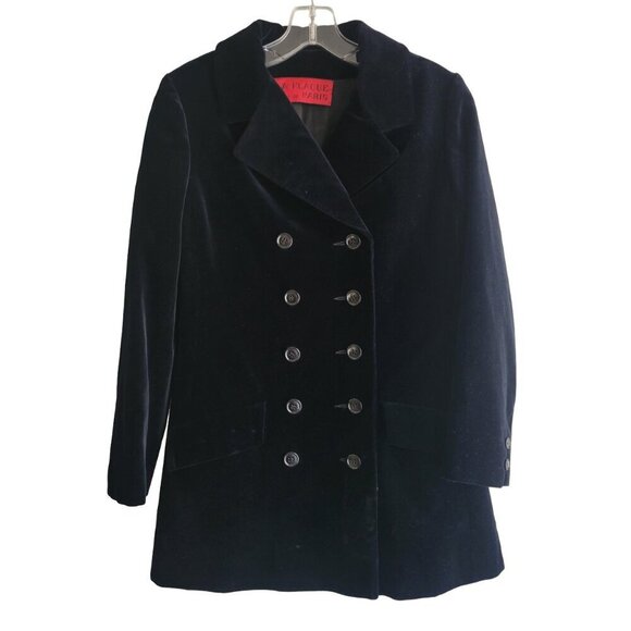 LA FLAQUE de PARIS Jackets & Blazers - LA FLAQUE de PARIS Vintage Black Velvet Long Double Breasted Jacket